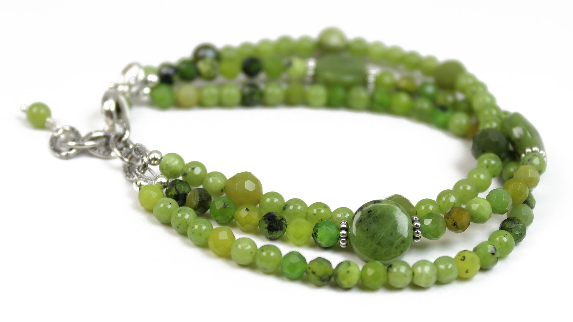 Jade and Chrysoprase Triple Strand Bracelet – Kathy Bankston