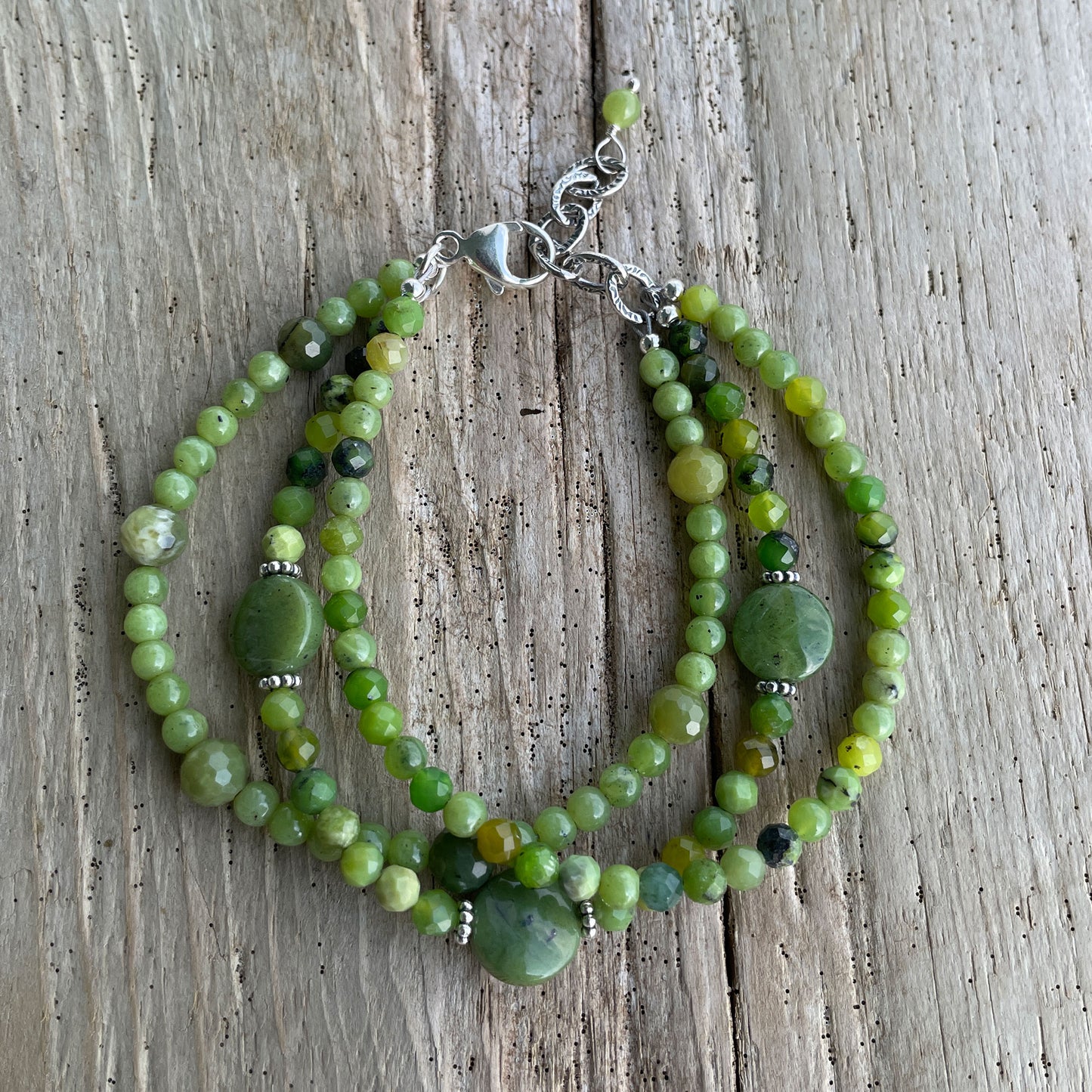 Jade and Chrysoprase Bracelet