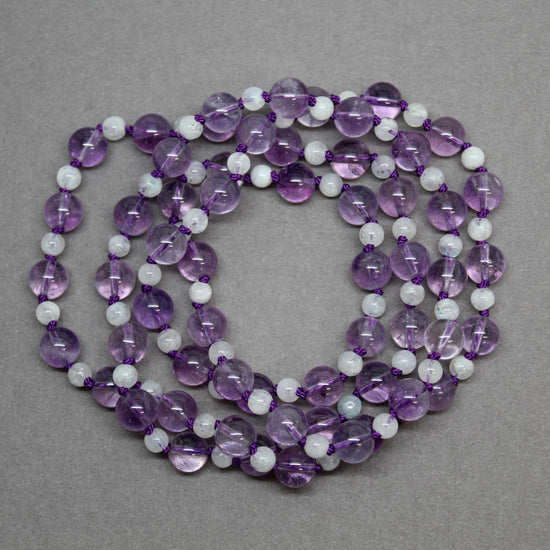 Load image into Gallery viewer, Amethyst and Moonstone Bead Necklace
