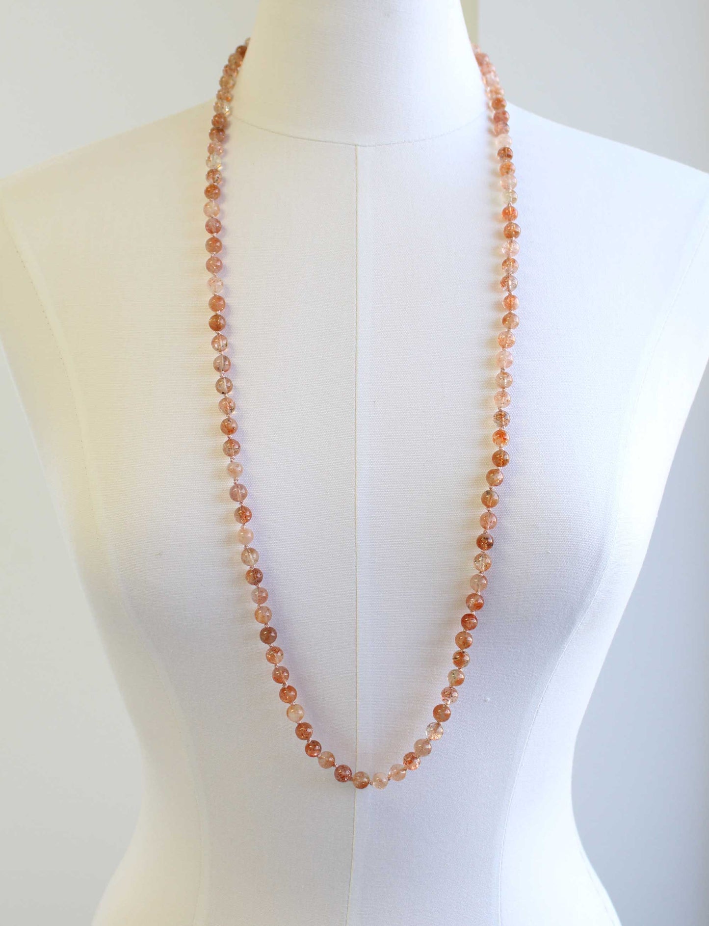 Load image into Gallery viewer, Hand Knotted Sunstone Bead Necklace

