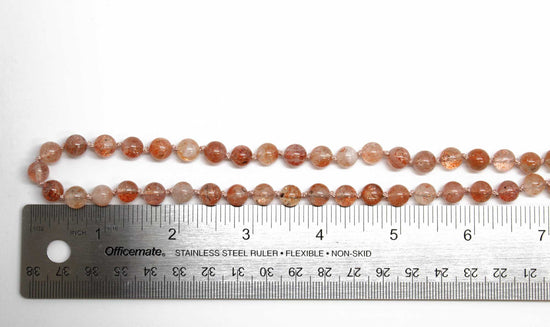 Load image into Gallery viewer, Hand Knotted Sunstone Bead Necklace
