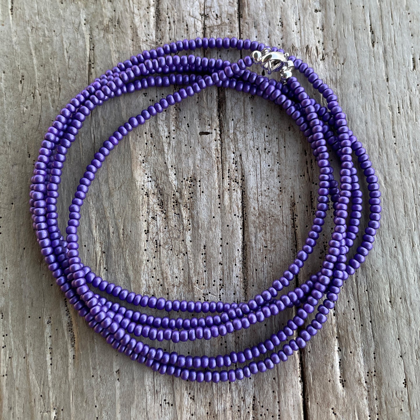 Lilac Purple Seed Bead Necklace