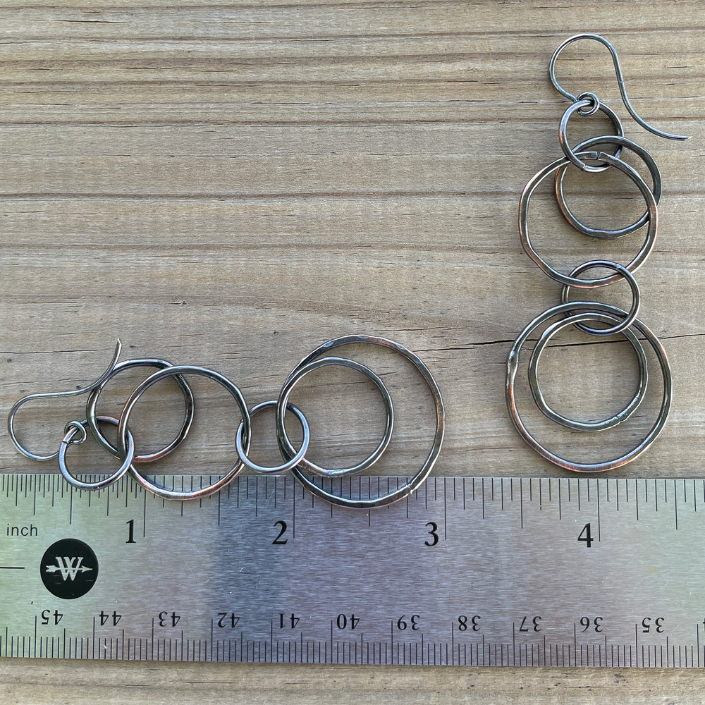 
                      
                        Long Copper Hoop Earrings with Sterling Silver Ear Wires
                      
                    