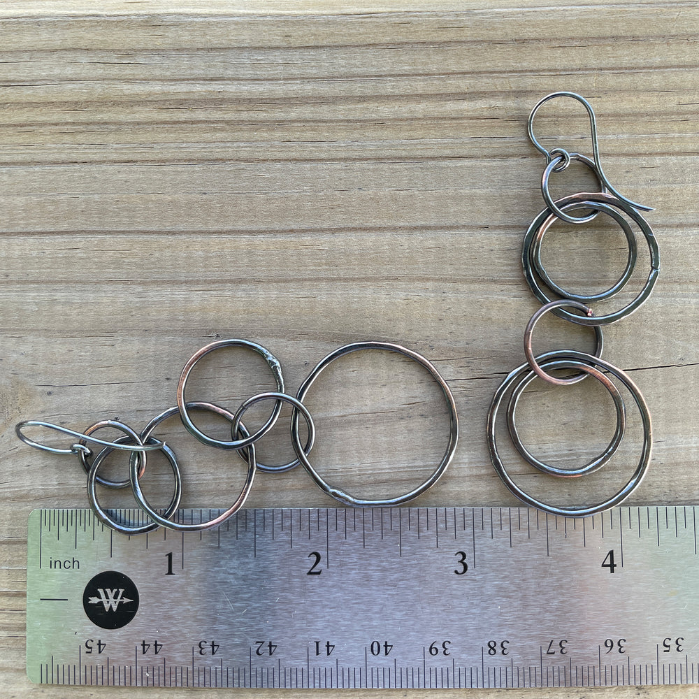 
                      
                        Long Copper Hoop Earrings with Sterling Silver Ear Wires
                      
                    
