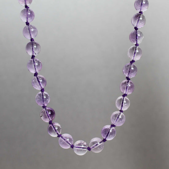 Buy quality Natural Purple Amethyst Round Faceted Beeds 3 Layers Necklace  JSS0164 in Hyderabad
