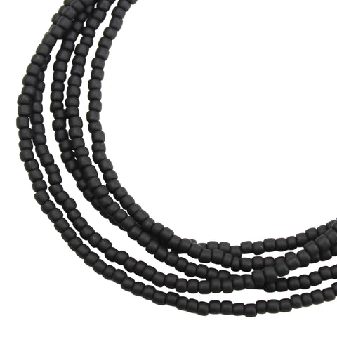 Matte Black Seed Bead Necklace