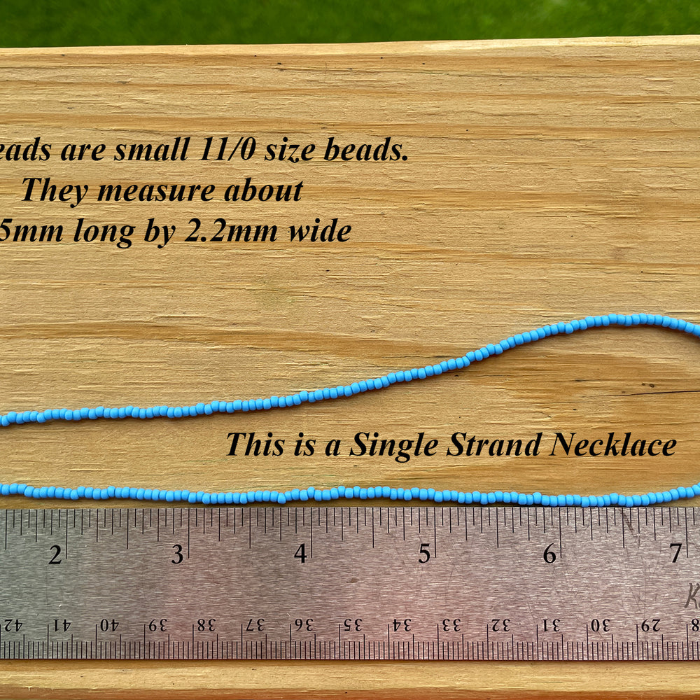 
                      
                        Matte Dark Sky Blue Seed Bead Necklace
                      
                    