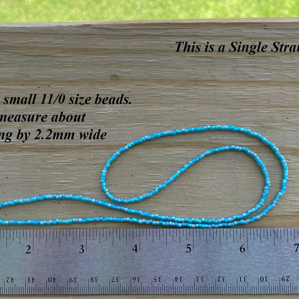 
                      
                        Matte Transparent Turquoise Seed Bead Necklace
                      
                    