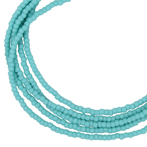 Matte Turquoise Seed Bead Necklace 