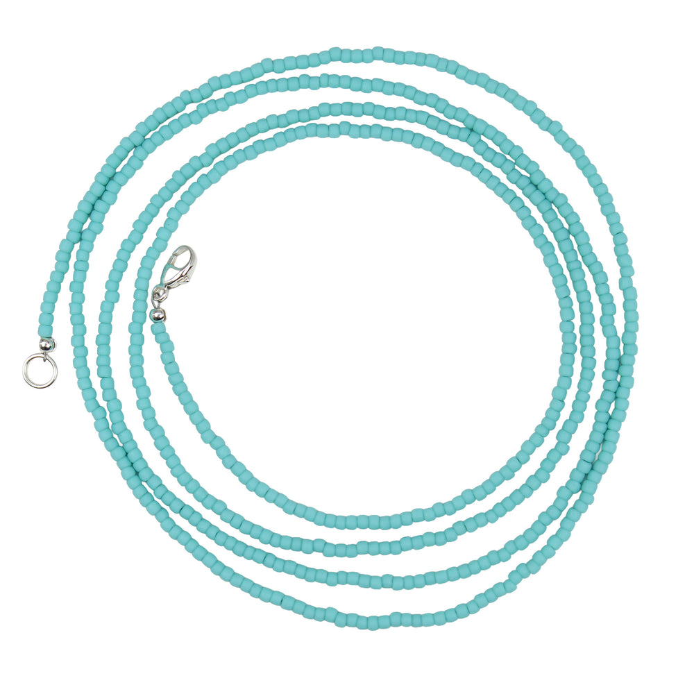 Turquoise Seed Bead Necklace Matte Finish