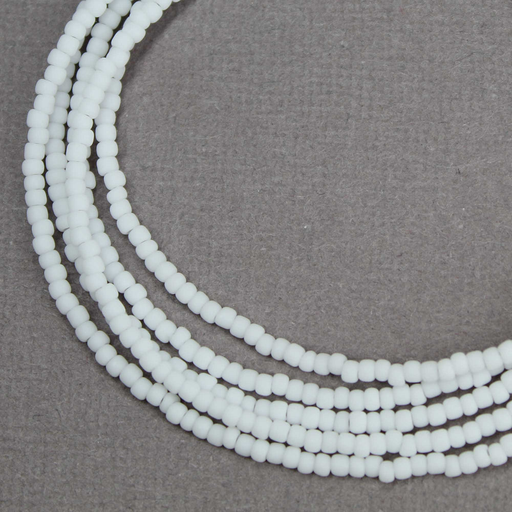 
                      
                        Frosted Matte White Seed Bead Necklace
                      
                    