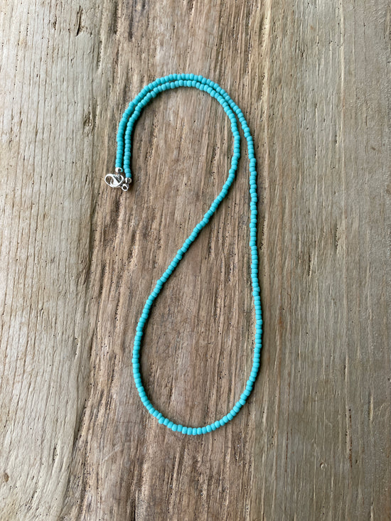 Matte Turquoise Seed Bead Necklace