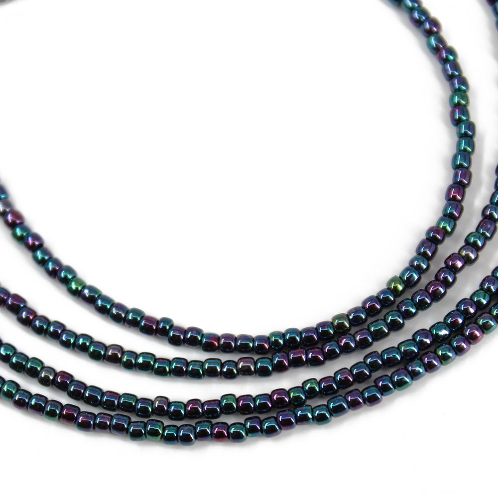 
                      
                        Metallic Blue Purple Iris Seed Bead Necklace
                      
                    