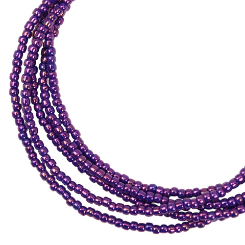 Metallic Grape Purple Seed Bead Necklace