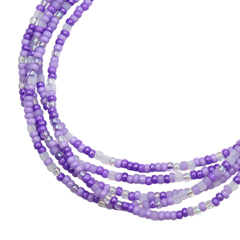 Mixed Purple Wisteria Seed Bead Necklace
