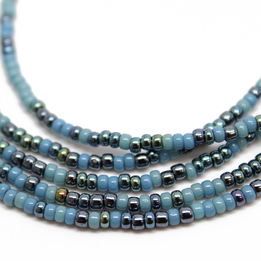 
                      
                        Mixed Blue Seed Bead Necklace
                      
                    