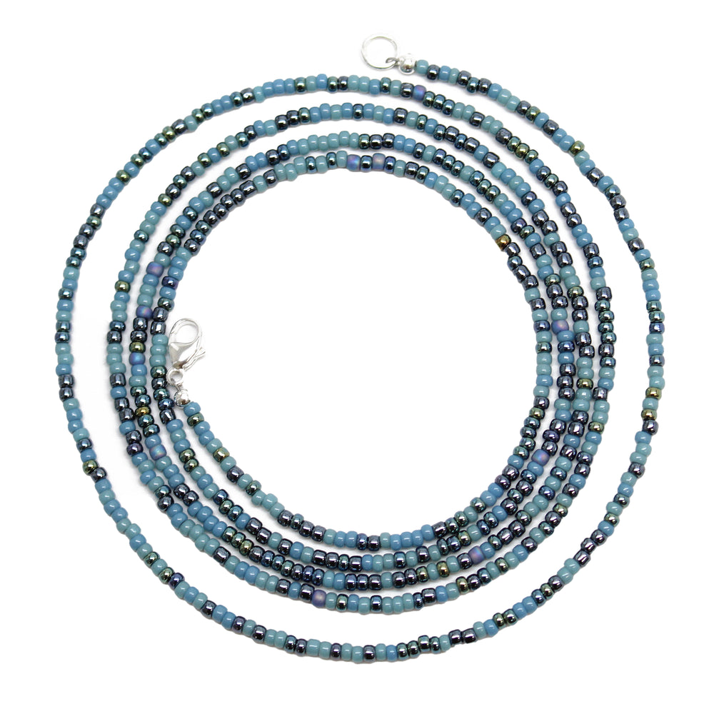 
                      
                        Mixed Blue Seed Bead Necklace
                      
                    