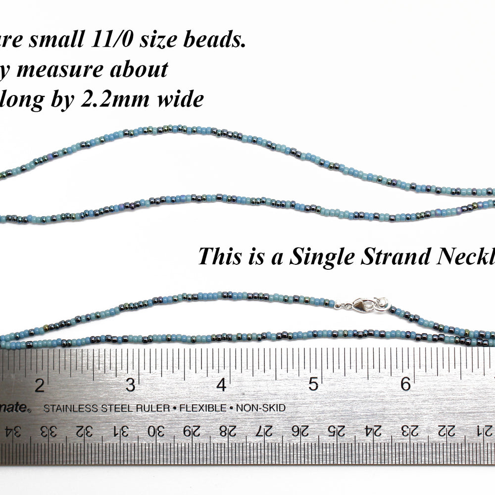 
                      
                        Mixed Blue Seed Bead Necklace
                      
                    