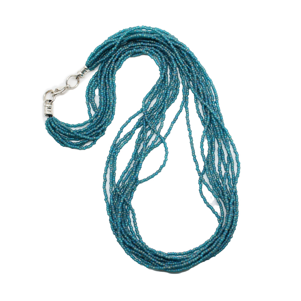 
                      
                        Multi Strand Teal Seed Bead Necklace 18 Inches
                      
                    