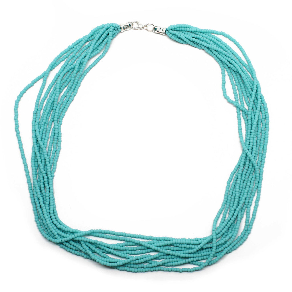 Turquoise Seed Bead Necklace (16 inch) - 6298 – Susan Rifkin Jewelry Designs