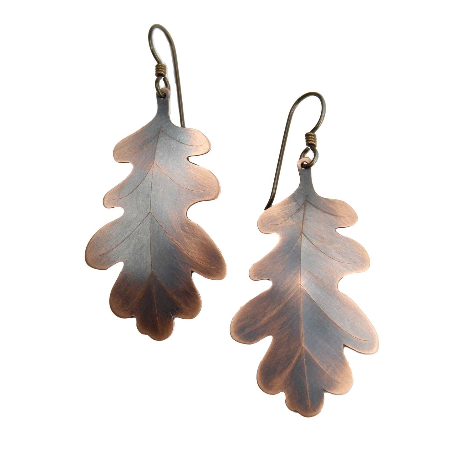 Copper Oak Leaf Earrings