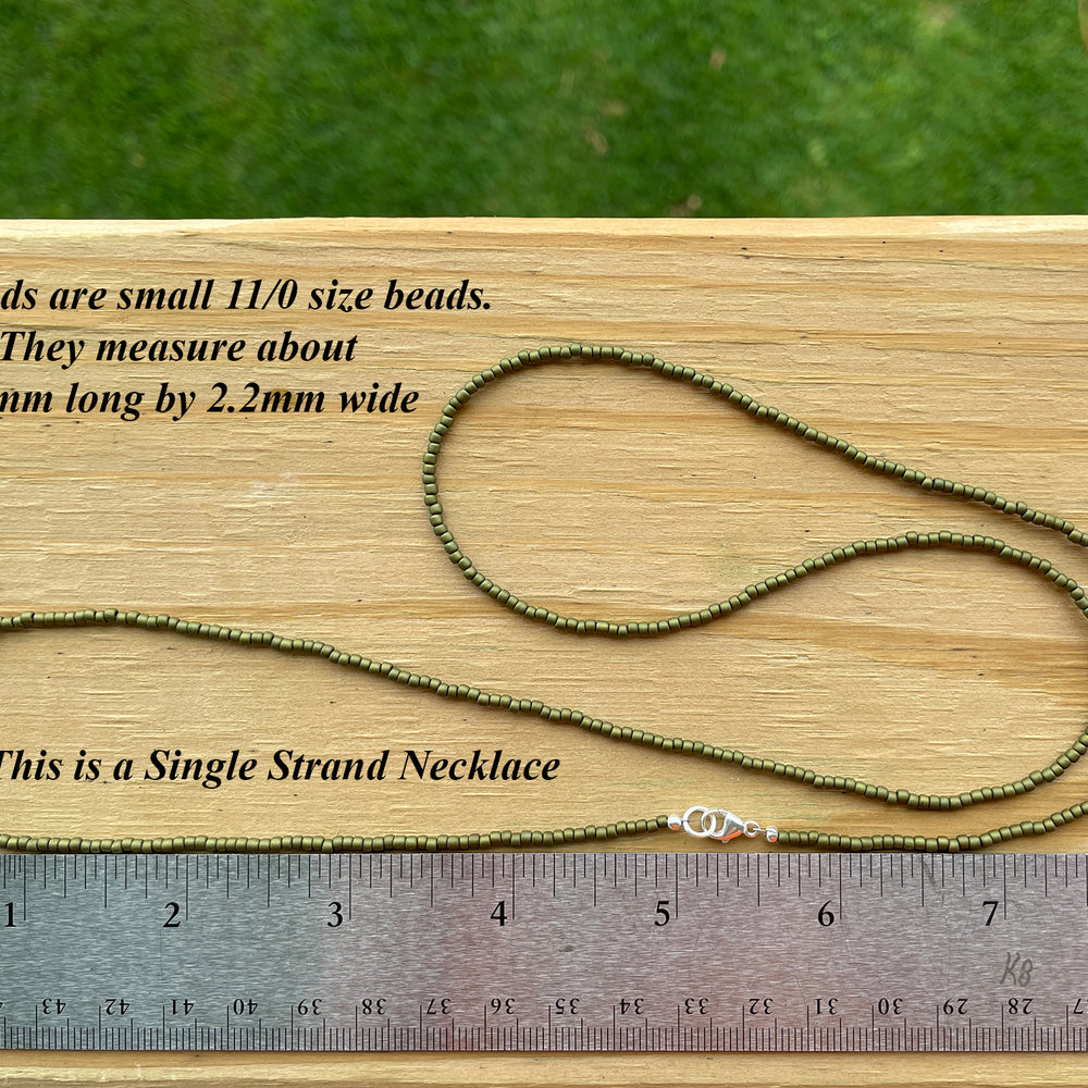 
                      
                        Handmade Olive Green Seed Bead Necklace
                      
                    