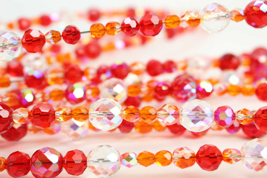 Load image into Gallery viewer, Red and Orange Crystal Bead Garden Sparkler
