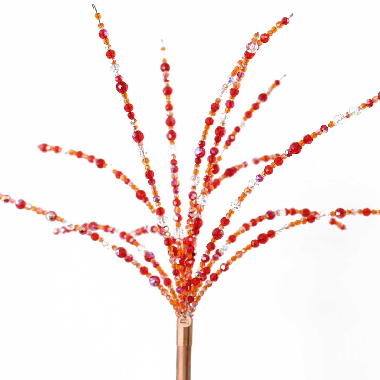 Load image into Gallery viewer, Red and Orange Crystal Bead Garden Sparkler
