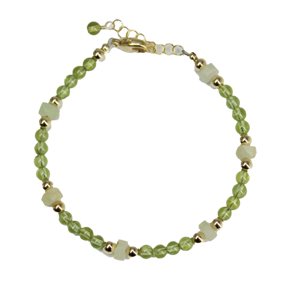 Peridot and Prehnite Bracelet 