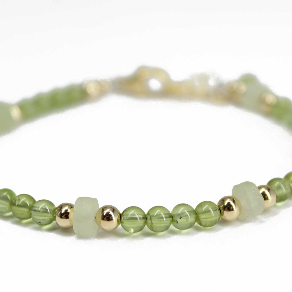 
                      
                        Peridot and Prehnite Bracelet 
                      
                    