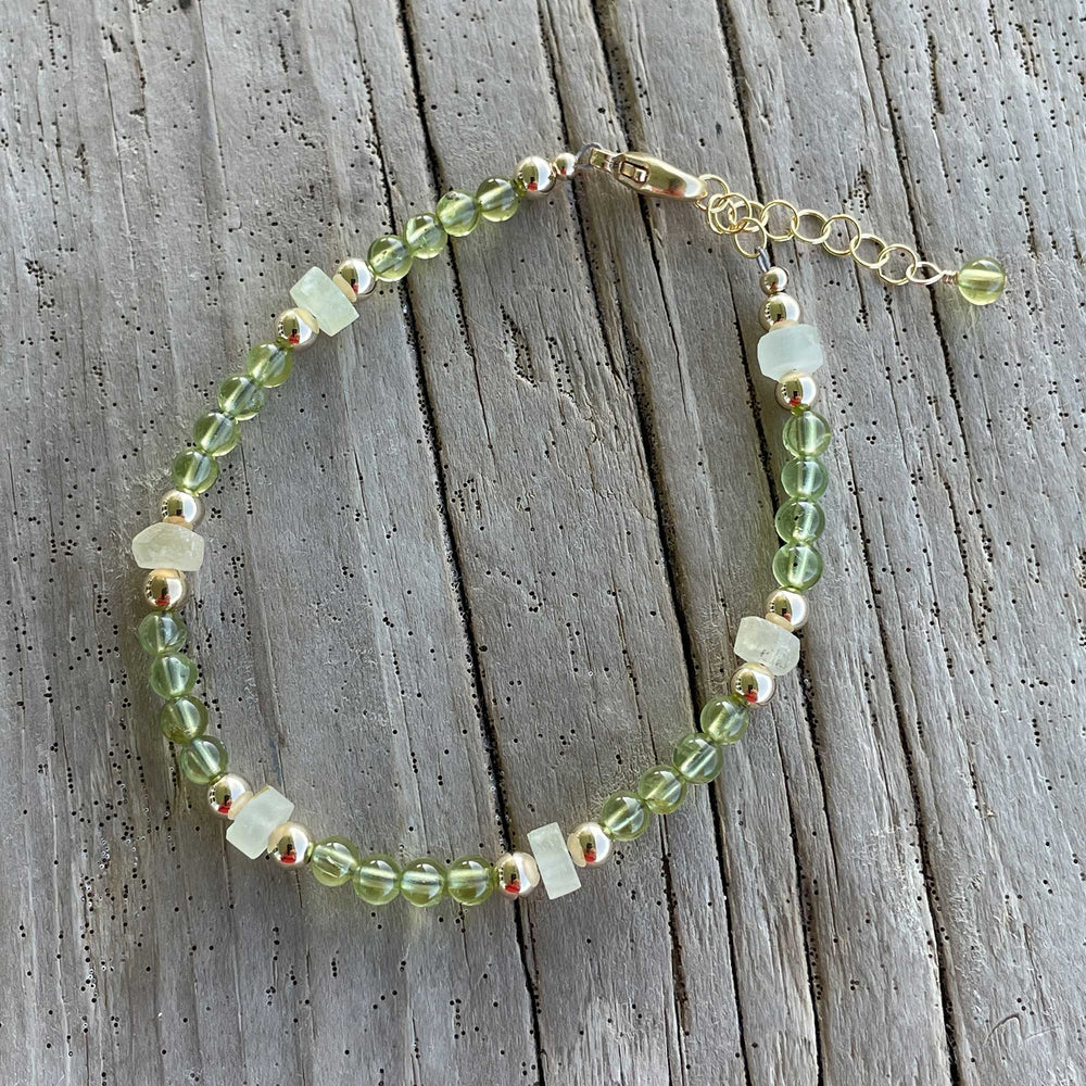 
                      
                        Peridot and Prehnite Bracelet 
                      
                    