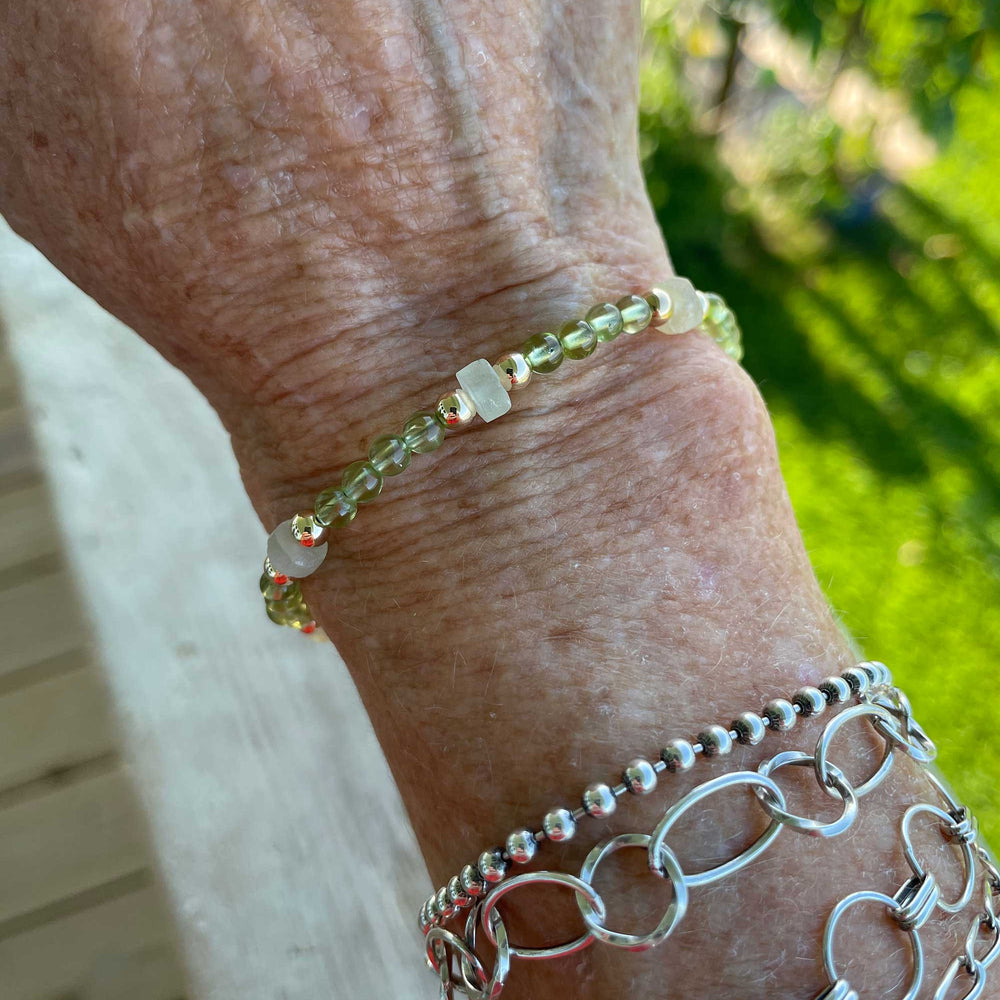 
                      
                        Peridot and Prehnite Bracelet 
                      
                    