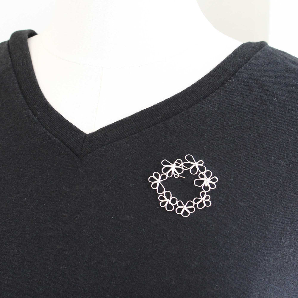 
                      
                        Petals in the Wind Brooch- Delicate Sterling Silver Flower Pin
                      
                    