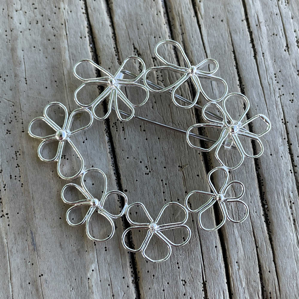 
                      
                        Petals in the Wind Brooch- Delicate Sterling Silver Flower Pin
                      
                    