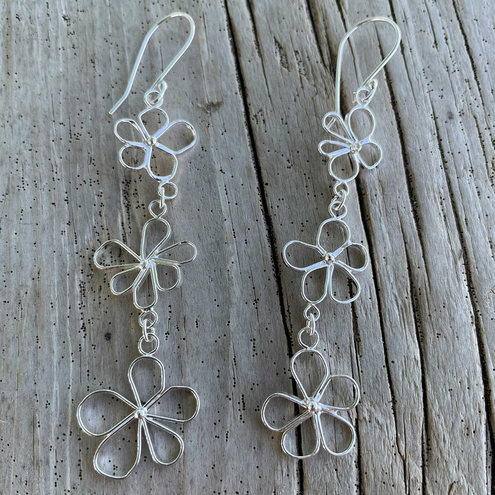 
                      
                        Petals in the Wind Earrings- Sterling Silver Flower Dangle Earrings
                      
                    