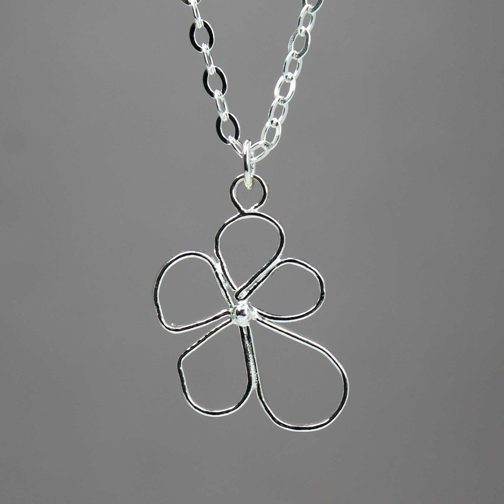 Delicate Sterling Silver Single Flower Necklace