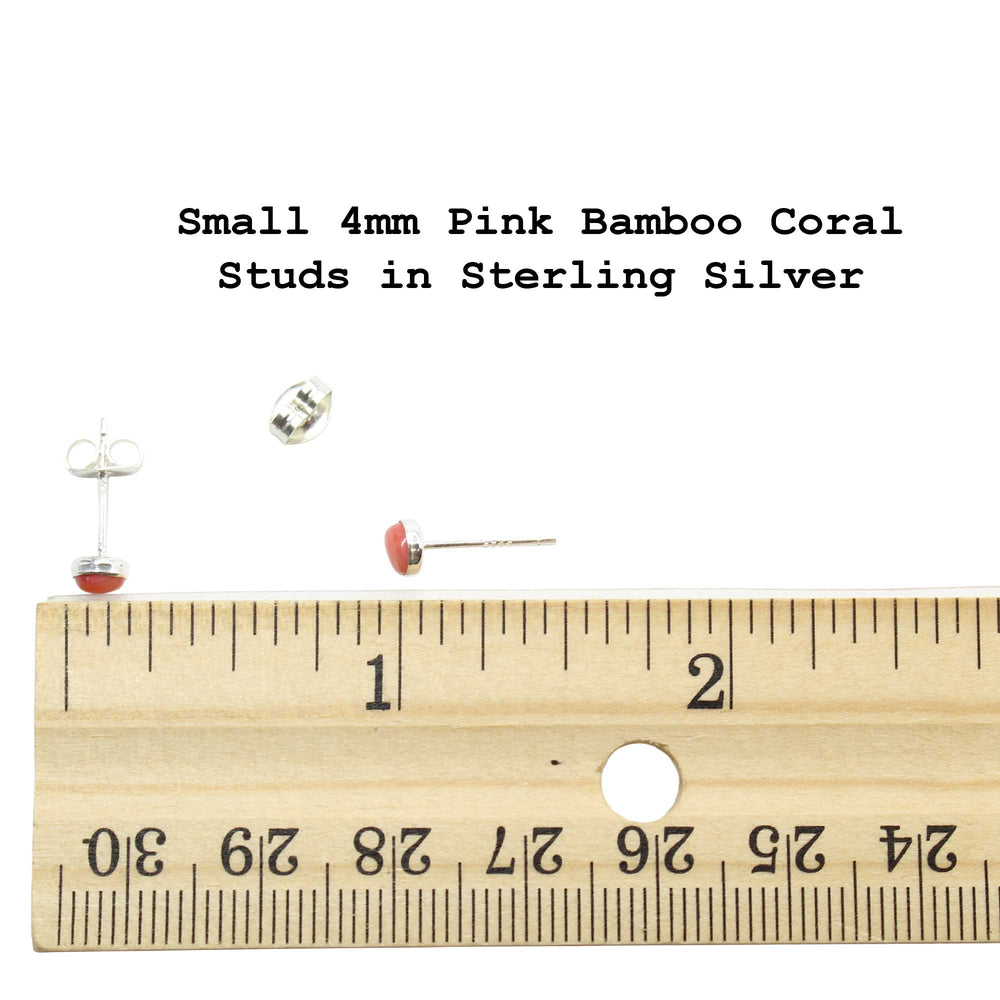
                      
                        Pink Bamboo Coral Stud Earrings in Sterling Silver 
                      
                    