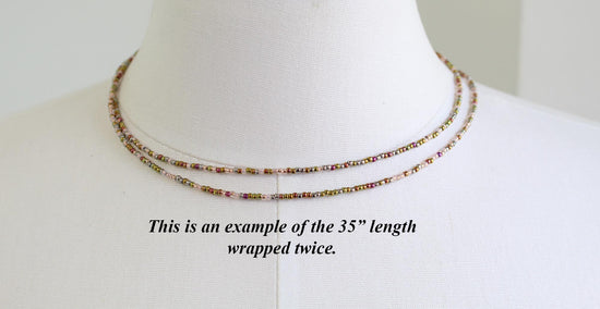 Pink Gold Seed Bead Choker Necklace