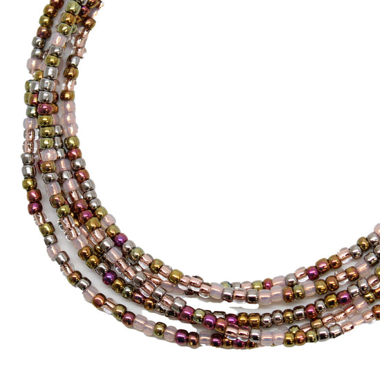 Pink Gold Seed Bead Necklace
