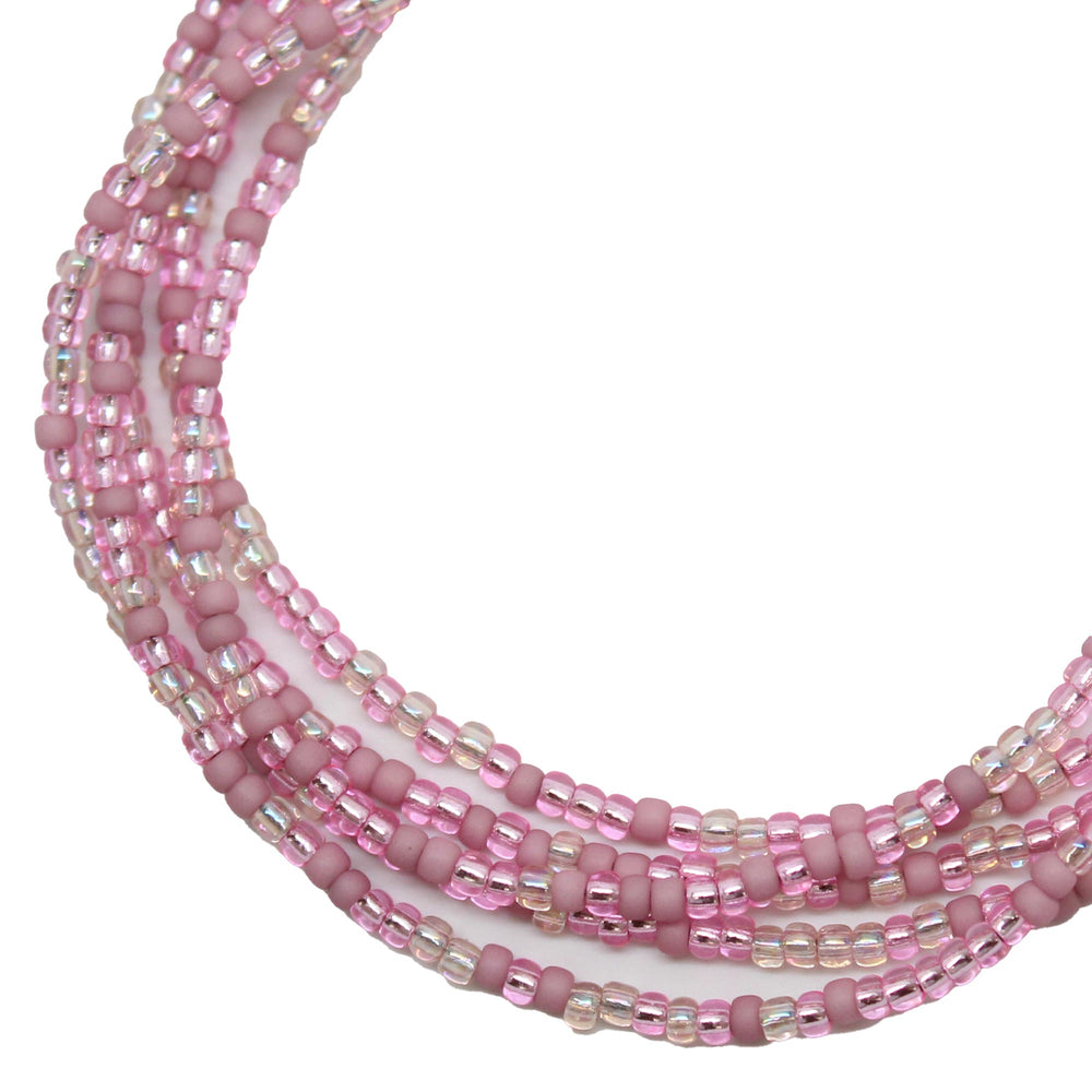 Pastel Pink Seed Bead Necklace