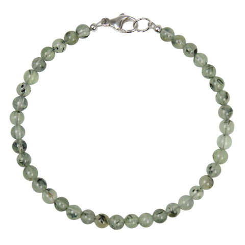 4mm Prehnite Bracelet with Lobster Clasp
