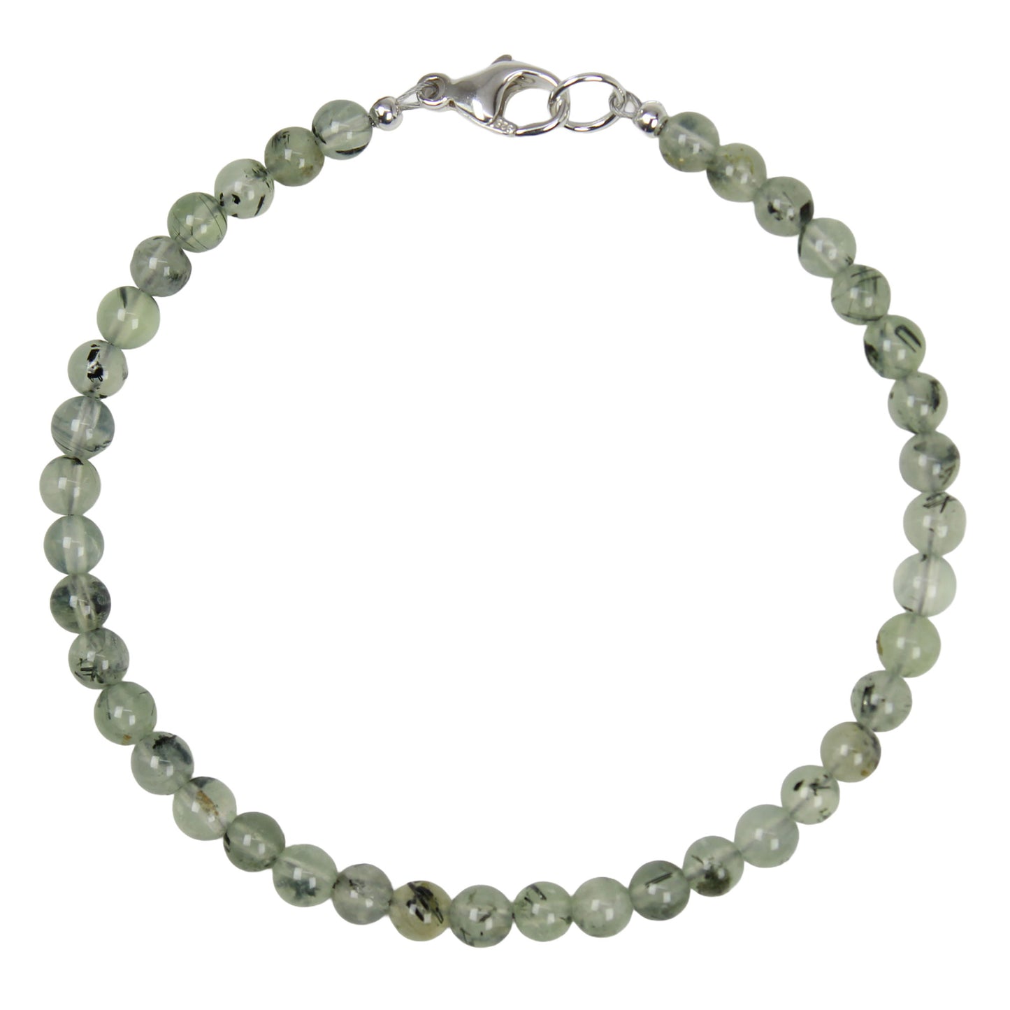 4mm Prehnite Bracelet with Lobster Clasp
