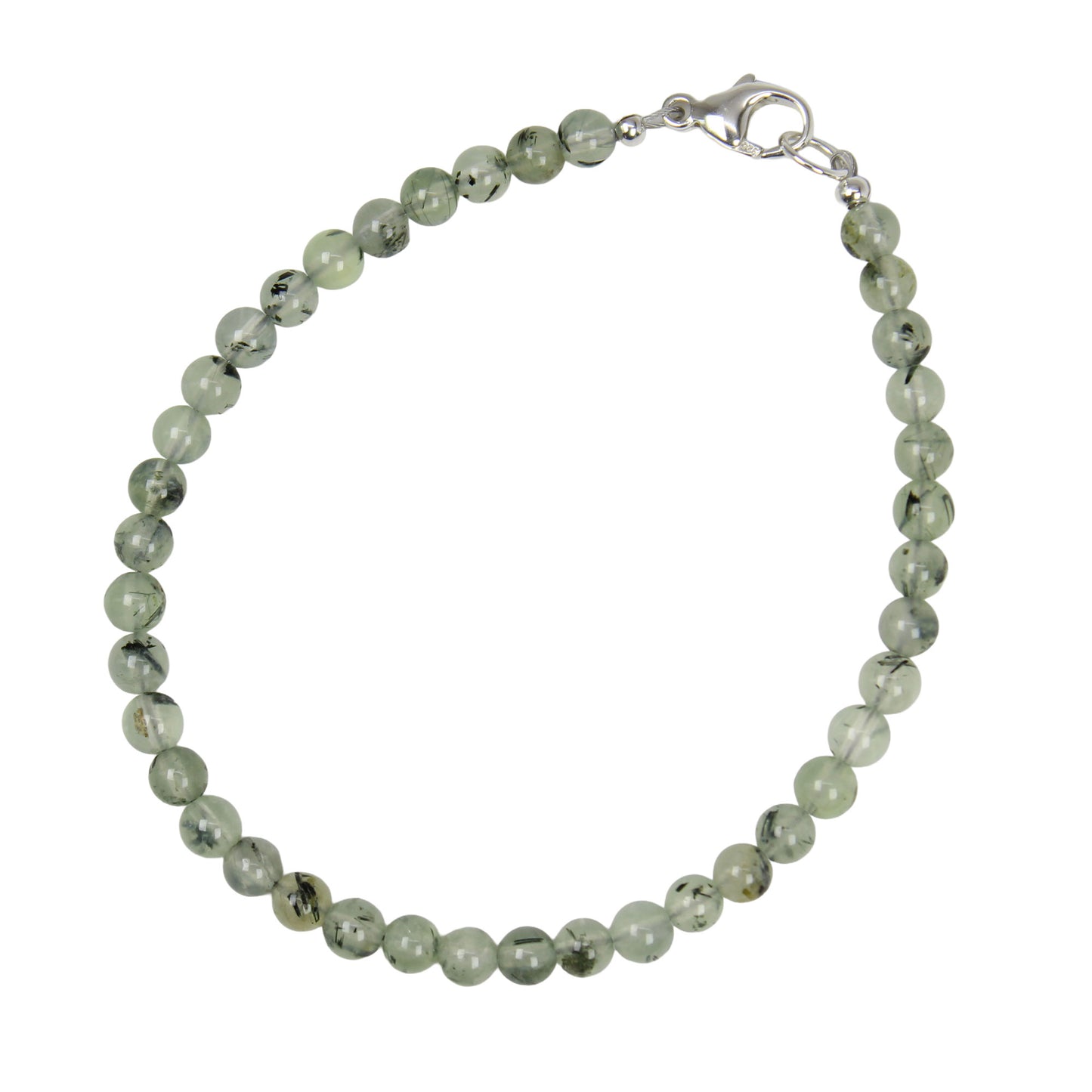 4mm Prehnite Bracelet with Lobster Clasp