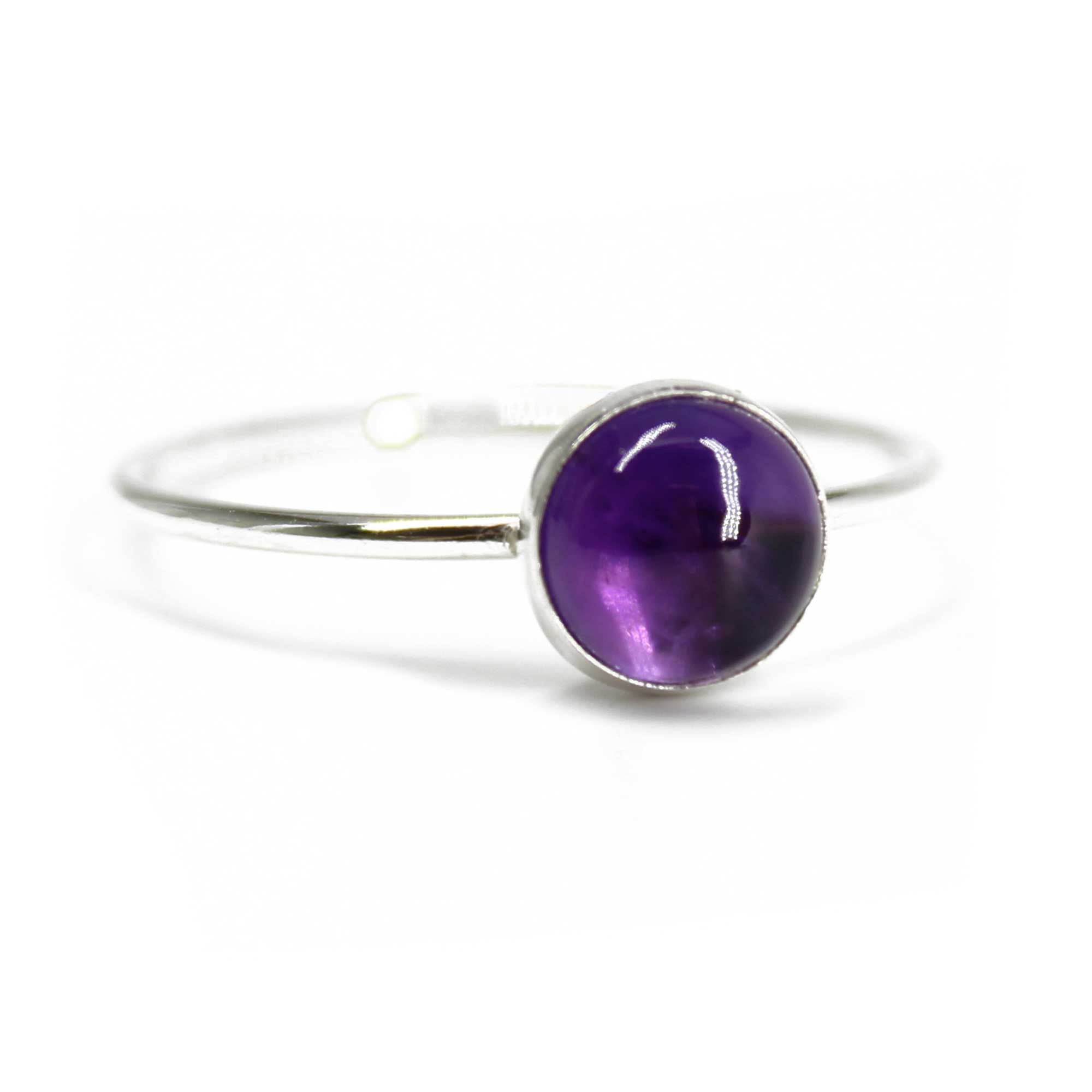 925 Sterling Silver Amethyst and Diamond Ring [New arrivals] 925 