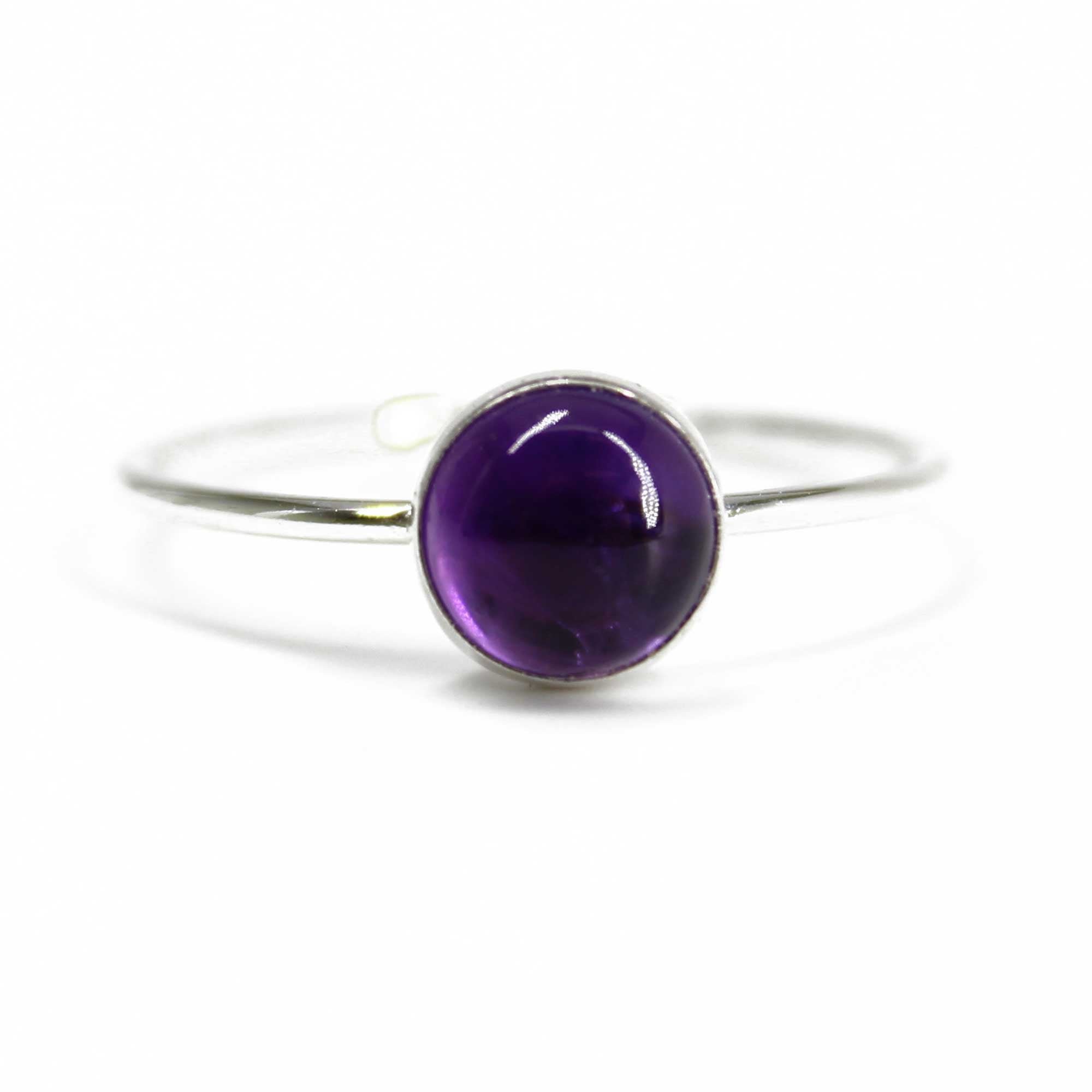 Amethyst Sterling Silver Ring, Natural popular Untreated Brazil Amethyst; Amethyst Ring