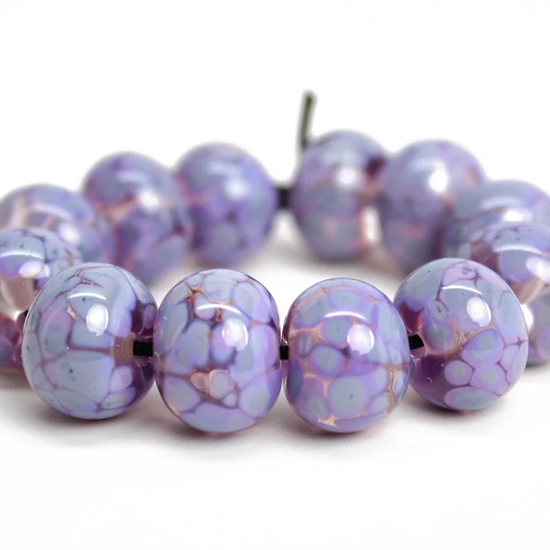 Lilac Purple Lampwork Beads