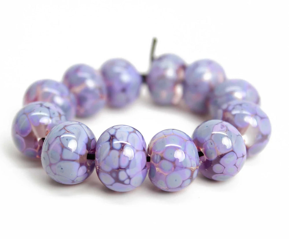 Lilac Purple Lampwork Beads