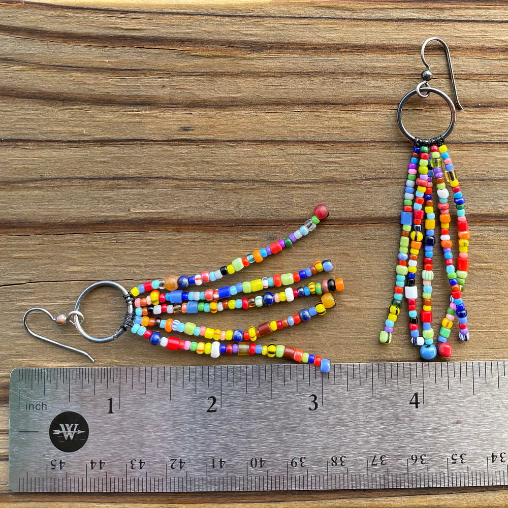 
                      
                        Colorful Rainbow Seed Bead Tassel Earrings
                      
                    