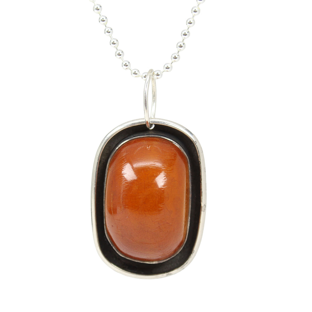 Vintage Rebecca Collins Amber Sterling Silver Pendant