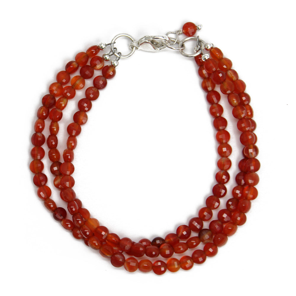 Red Carnelian Bracelet 7.5" L